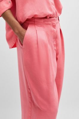 Pantalon Regular &agrave; la coupe fusel&eacute;e, Rose clair