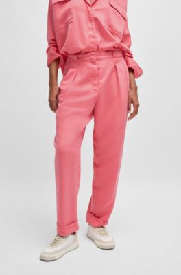 Pantalon Regular &agrave; la coupe fusel&eacute;e, Rose clair
