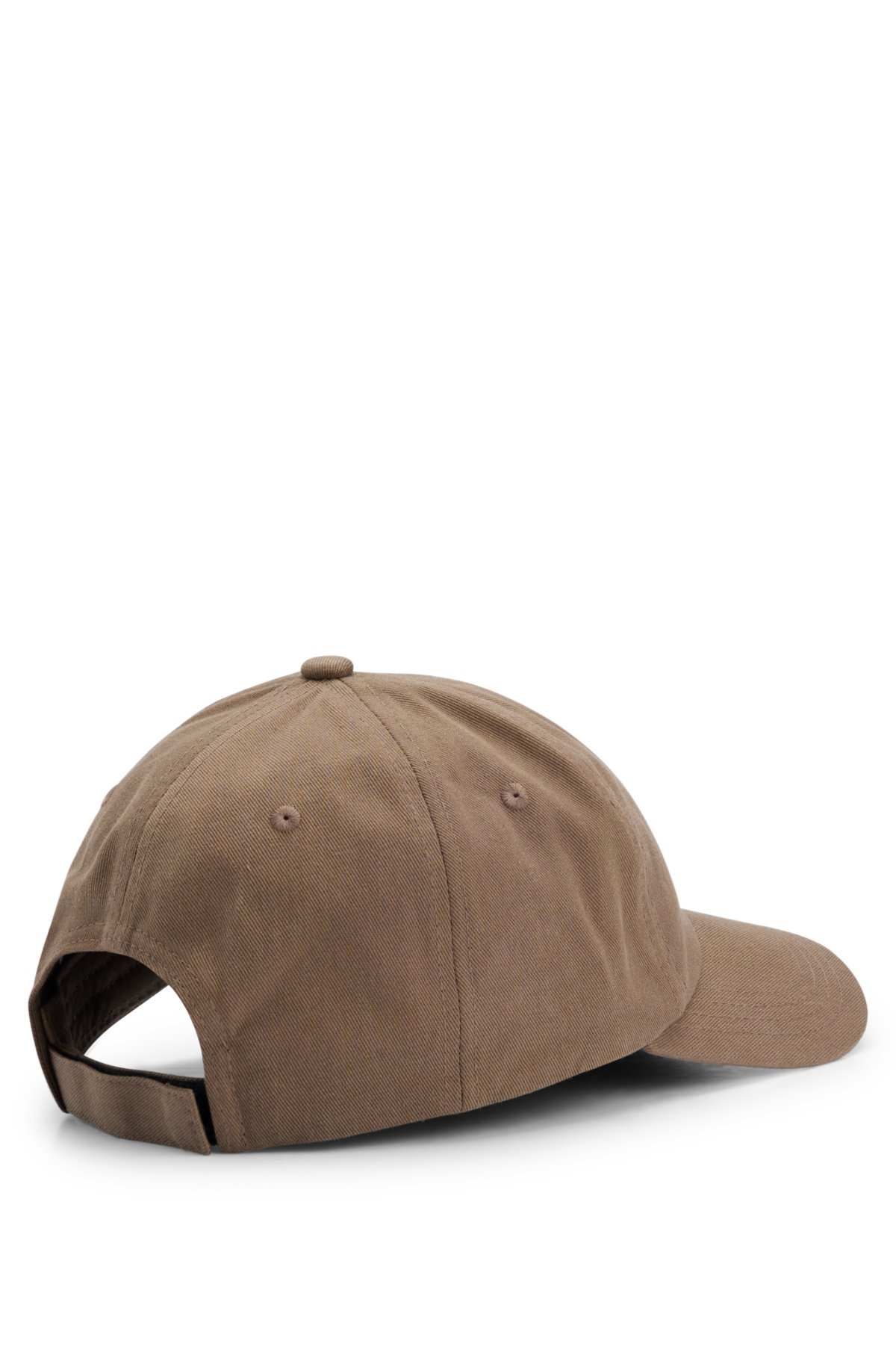 Cotton-twill cap with logo patch, Light Brown