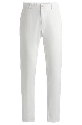 Slim-fit trousers in stretch cotton, White