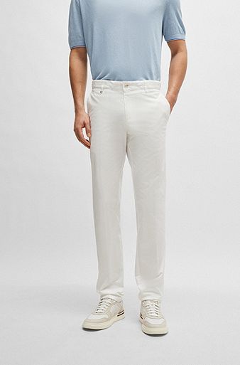 Pantalon Slim en coton stretch, Blanc