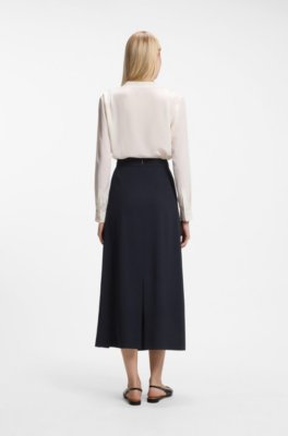 Boss Pleat-front A-line midi skirt midikjolar dam – bild 2