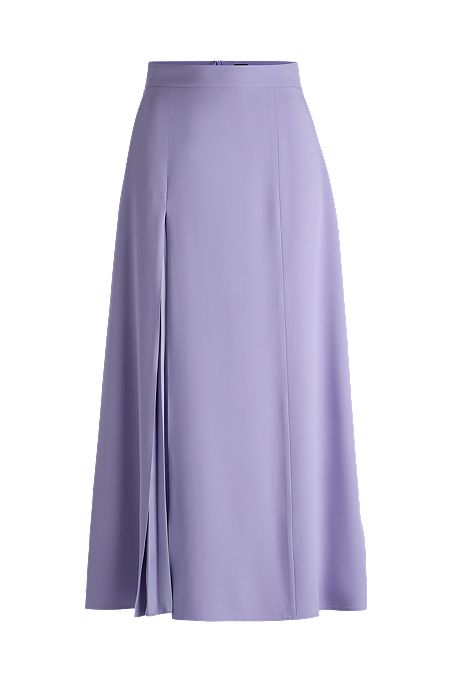 Maxi skirt with plissé detail, Purple