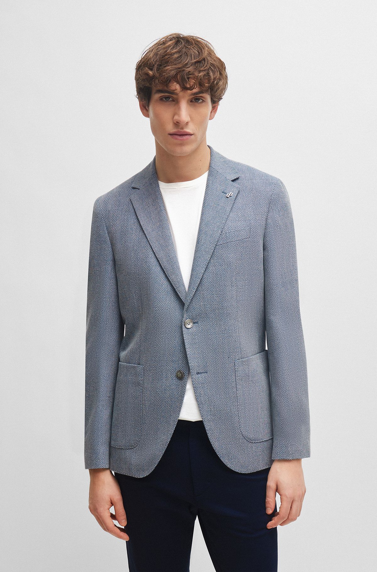 Blue Cotton Men Casual Slim Fitted Blazer Jacket at Rs 1500/piece