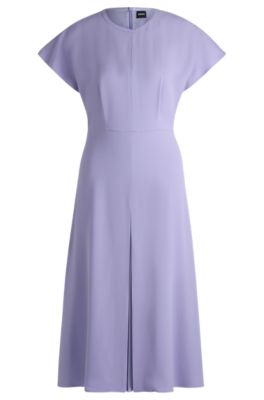 Keyhole-neckline dress with pliss&eacute; insert, Light Purple