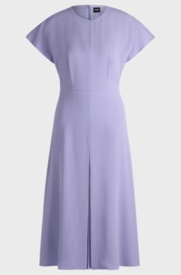 Keyhole-neckline dress with pliss&eacute; insert, Light Purple