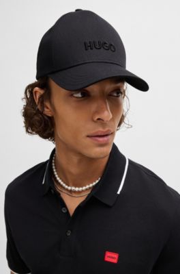 HUGO - Logo-embroidered cap in cotton twill - Black