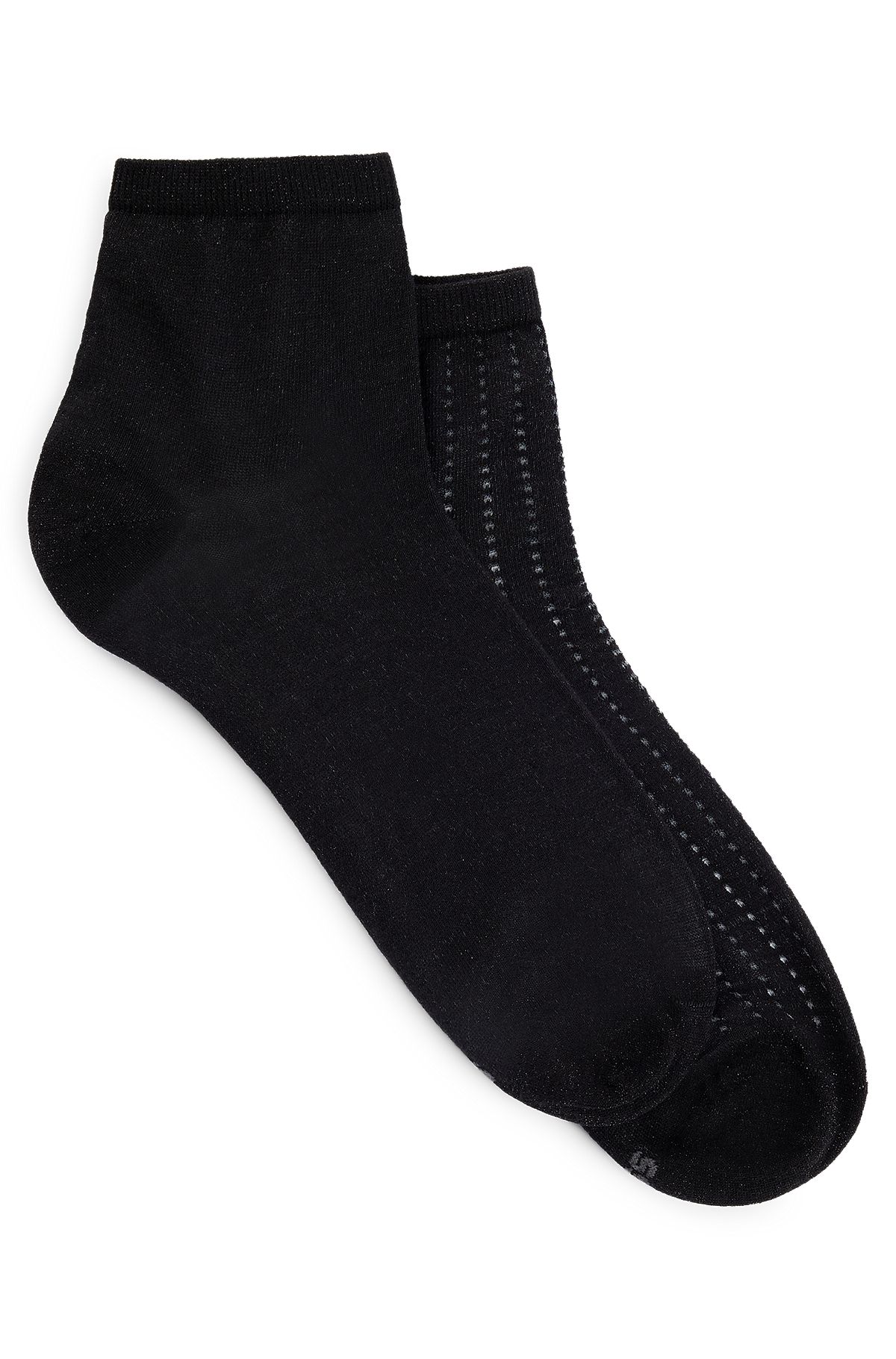 Two-pack of short-length cotton-blend socks, Black