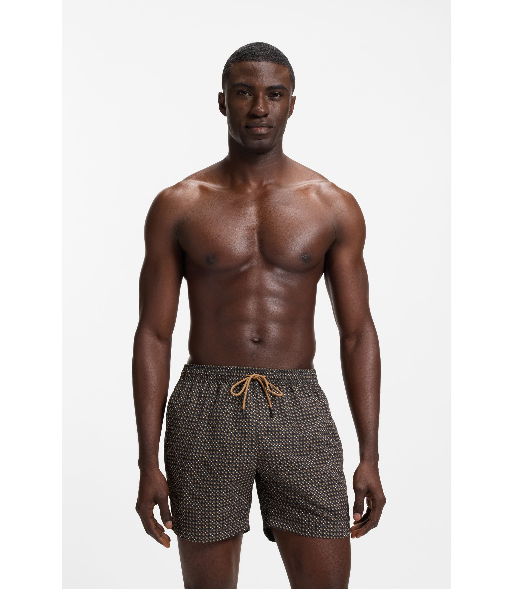 Badeshorts aus schnell trocknendem Gewebe mit Mikro-Print