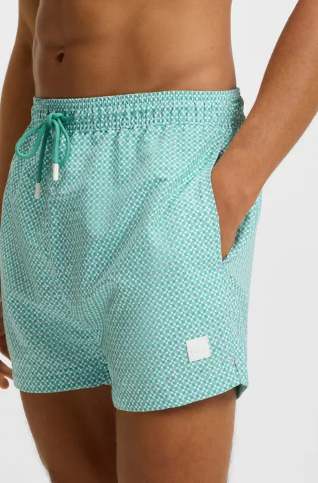 Drawstring swim shorts with all-over print