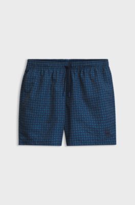 Printed swim shorts, Dark Blue