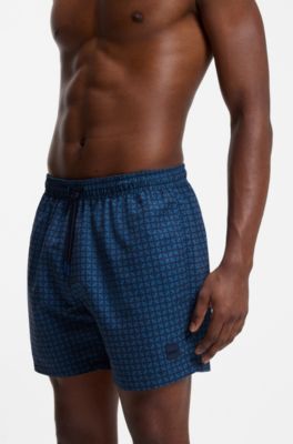 Printed swim shorts, Dark Blue