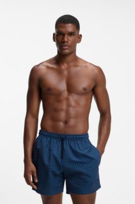 Printed swim shorts, Dark Blue