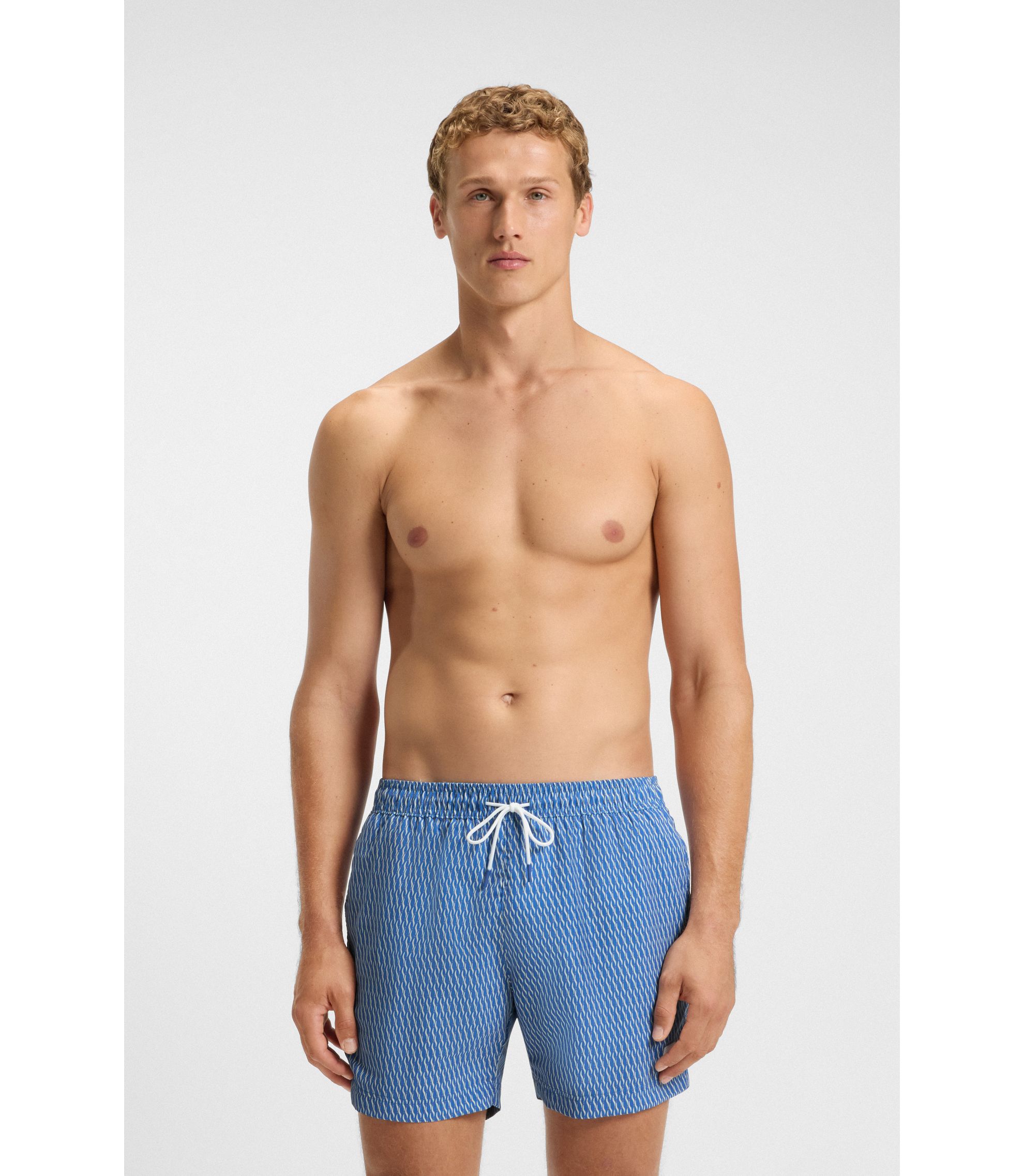 Badeshorts aus schnell trocknendem Gewebe mit Mikro-Print