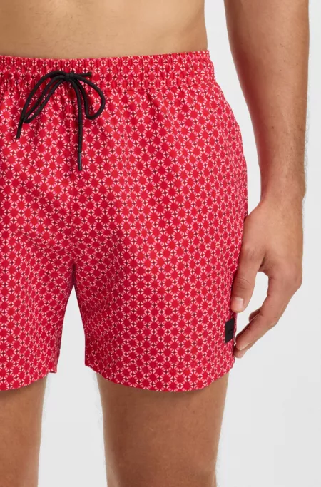 Drawstring swim shorts with all-over print