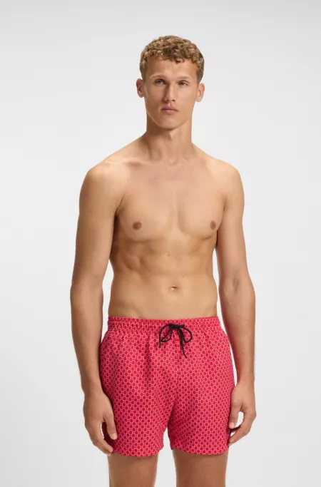 Drawstring swim shorts with all-over print