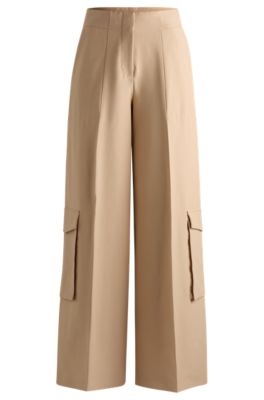 Pantalon cargo large Regular, Beige clair