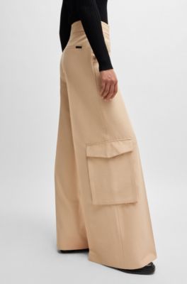 Pantalon cargo large Regular, Beige clair