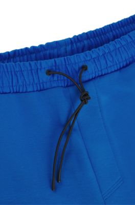 Cotton-blend shorts with decorative reflective logo, Blue