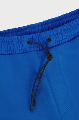 Cotton-blend shorts with decorative reflective logo, Blue