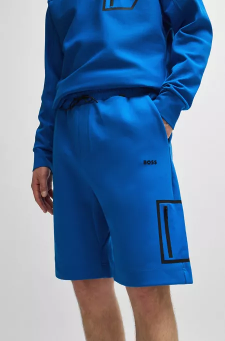 Short en coton mélangé avec logo réfléchissant décoratif