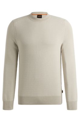 BOSS Cottonblend sweater with twotone structure