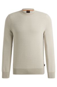 BOSS - Pullover aus Baumwoll-Mix mit zweifarbiger Struktur