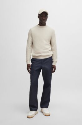 BOSS - Pullover aus Baumwoll-Mix mit zweifarbiger Struktur