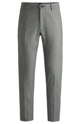 BOSS - Regular-fit trousers in micro-check material