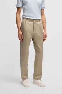 Relaxed-fit trousers in cotton twill, Light Beige