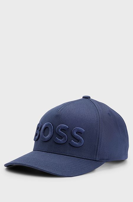 Cotton-twill cap with 3D embroidered logo, Dark Blue