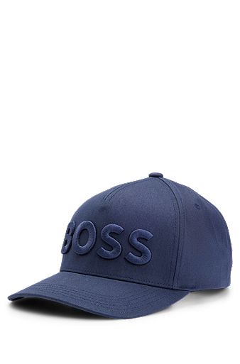 Cotton-twill cap with 3D embroidered logo, Dark Blue