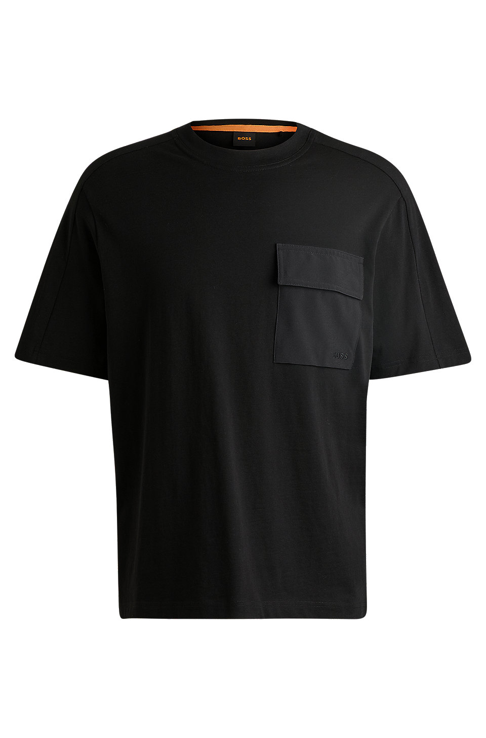 BOSS - Cotton-jersey T-shirt with branded cargo pocket