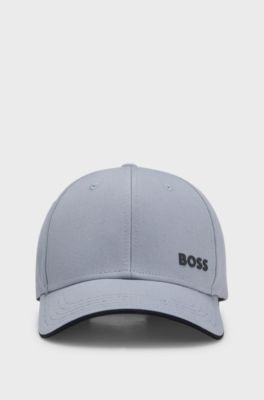 Cotton-twill cap with logo print, Dark Grey