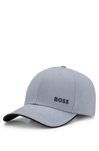 Logo-print cap in cotton twill, Dark Grey