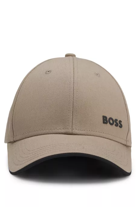 Gorra en sarga de algodón con logo estampado