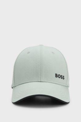 Cotton-twill cap with logo print, Light Green
