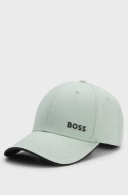 Cotton-twill cap with logo print, Light Green
