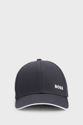 Cotton-twill cap with logo print, Dark Blue