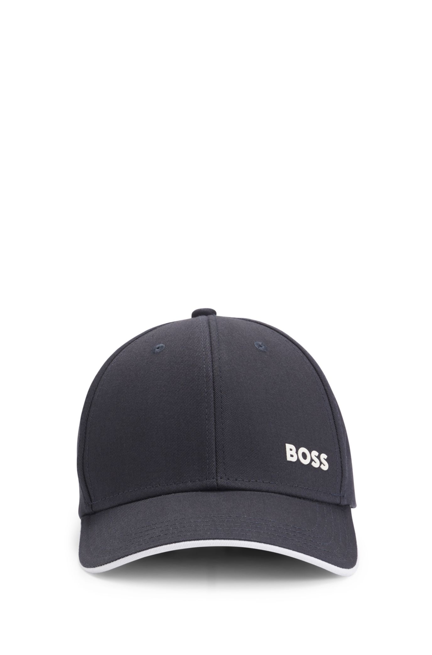 BOSS - ロゴプリント キャップ コットンツイル - ダークブルー