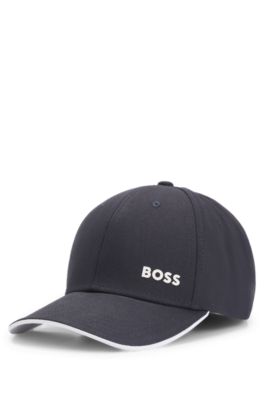 BOSS - Logo-print cap in cotton twill - Dark Blue