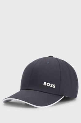 Cotton-twill cap with logo print, Dark Blue