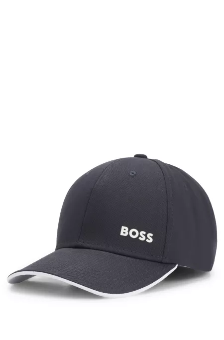 Logo-print cap in cotton twill