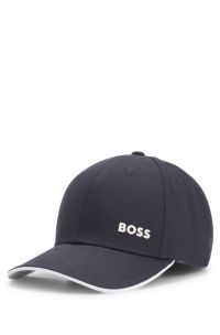 Cap aus Baumwoll-Twill mit Logo-Print, Dunkelblau