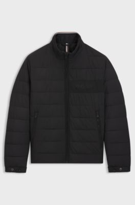 Water-repellent jacket with logo detail, Black