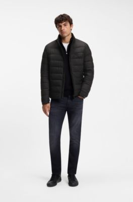 Water-repellent jacket with logo detail, Black