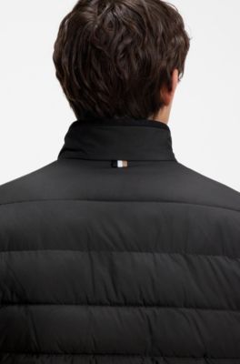 Giubbotto idrorepellente con logo, Nero