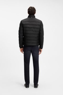 Water-repellent jacket with logo detail, Black