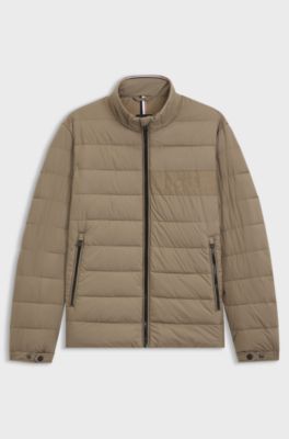 Classic padded jacket with a zip closure, Light Brown