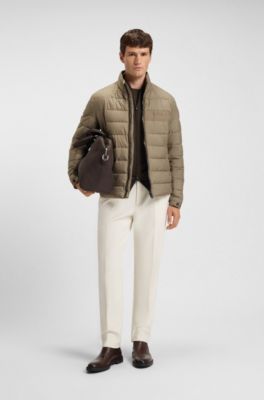 Water-repellent jacket with logo detail, Light Brown